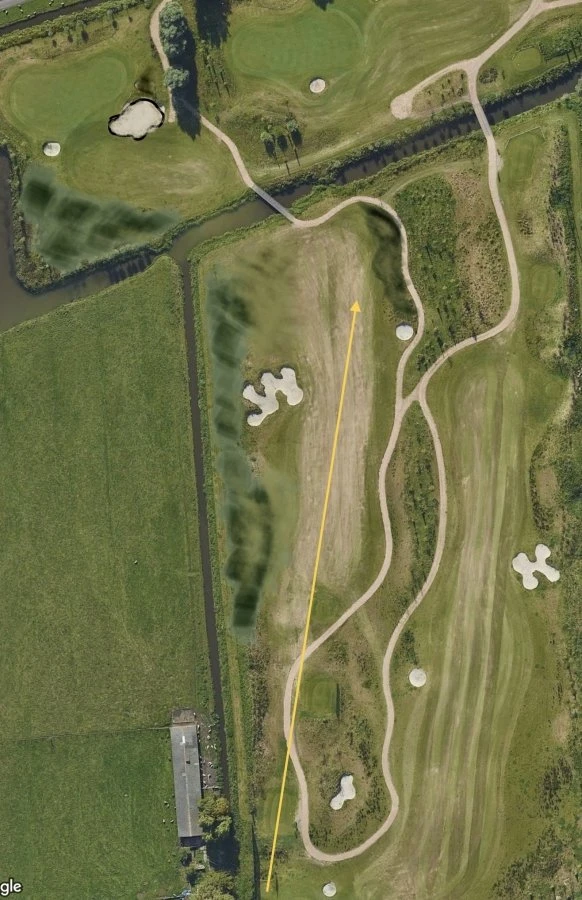 Uitleg holes 16 (gras) en 17 (aanplant bomen)